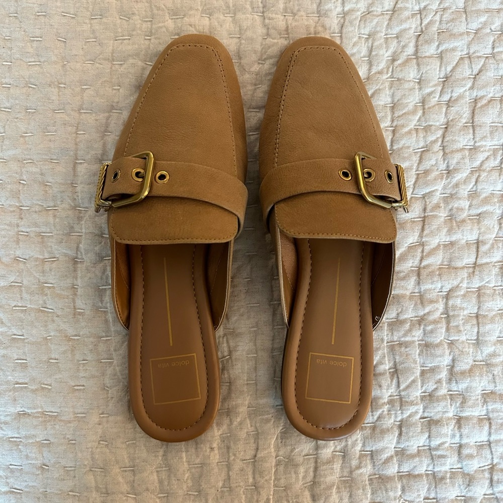 Dolce vita mules, tan, never worn, size 9.5